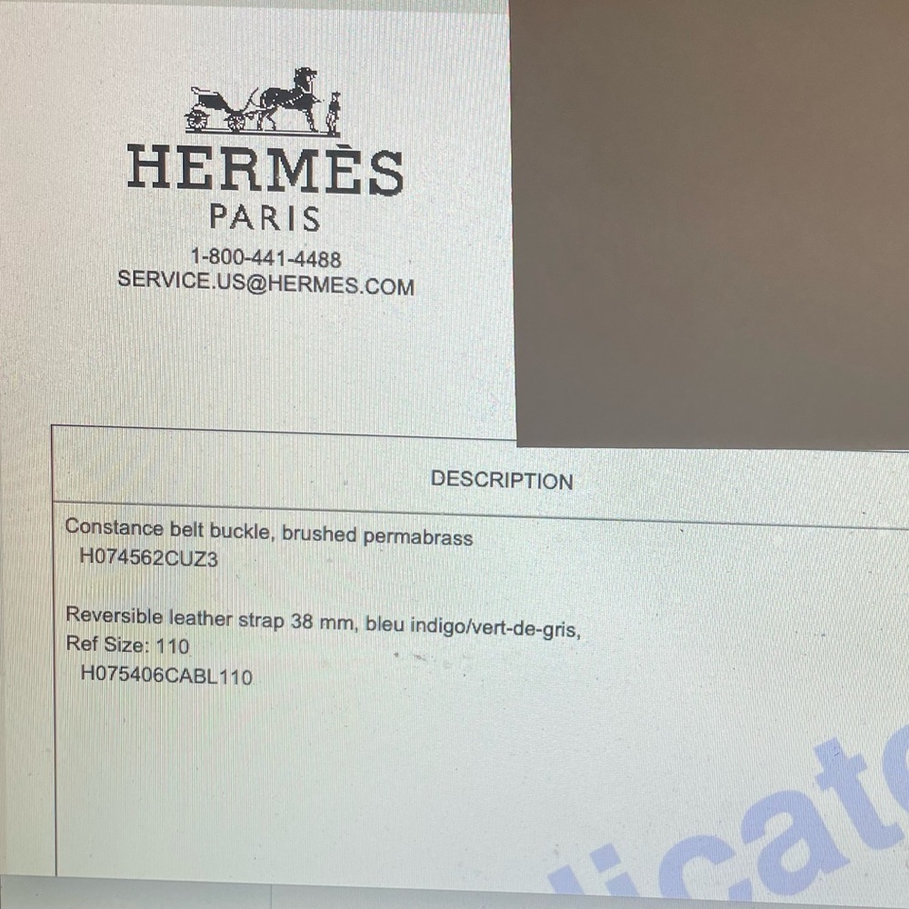 **SOLD** NEW Hermes Constance belt buckle & Reversible leather strap 38mm 110/44 - Picture 10 of 10